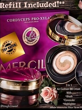 🆕FLAWLESS BB CREAM TRI~COLOR AIR CUSHION FOUNDATION BOXED GIFT SET(2 BB CREAMS)